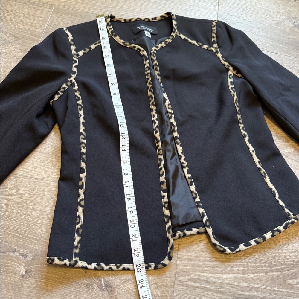 Black Leopard Trim Women's Jacket - Picture 9 of 11